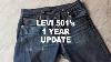 Levi 501 Stf Shrink To Fit 1 Year Of Progress Raw Denim