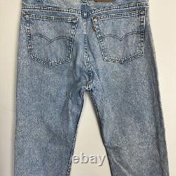 Levi's 505 Jeans Men's W38 L32 Blue Acid Wash Vintage Made in the USA Orange Tab