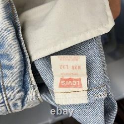 Levi's 505 Jeans Men's W38 L32 Blue Acid Wash Vintage Made in the USA Orange Tab