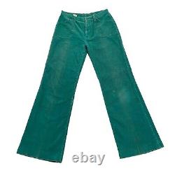 Levi's Women's Big E Corduroy Flare Trousers Vintage 70s US Designer Green VTG