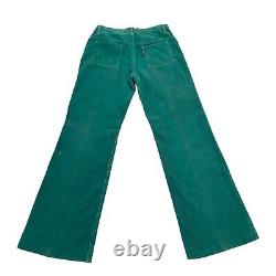 Levi's Women's Big E Corduroy Flare Trousers Vintage 70s US Designer Green VTG