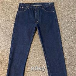 Levis 505 Jeans W36 L36 Blue Orange Tab Regular Straight Raw Un Washed Denim VTG