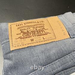 Levis 731 Blue Corduroy Jeans Men's W26 L28.5 Straight Vintage 1970s Rare Item