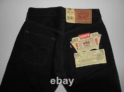 VINTAGE NOS LEVI'S 555 BOOTCUT Button Fly Denim Black Jeans W28 L30 SPAIN 1990's