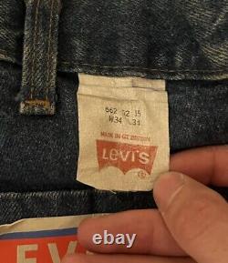 Vintage 1983 Levi's Carpenter Jeans Men 662 301 White Tab UK Made 34x34 (32x32)
