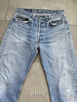 Vintage 90s 501 XX Levis Light Stone Wash Made In USA Jeans 32x31 Shrink To Fit