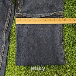 Vintage LEVIS Pre-Washed High-Waist Straight Jeans Womens 12 28x32 Dark-Wash USA