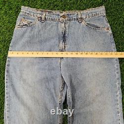 Vintage LEVIS Wide-Leg Jeans Womens 14 34x31 Faded-Thigh Ice-Bleached Wash USA
