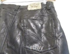 Vintage Levi USA Leather 511 Jeans Motorcycle Trousers Size 32 Leg 27
