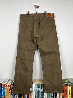 Vintage Levi's 501 XX W40 L32 Denim Jeans Brown Rare