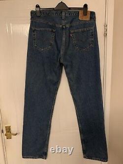 Vintage Levi's 90s 501s 0193 Straight Jeans 36x34 Stonewash Red Tab USA Made
