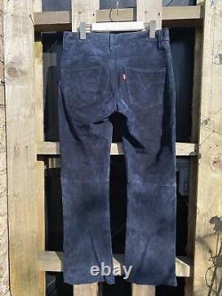 Vintage Levi's Blue 507 100% Leather Bootcut Flare Low Rise Trousers W31 L30