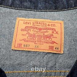 Vintage Levi's Denim Jacket Lot 557 XX Mens 44 Blue Trucker Big E Made in USA
