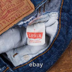 Vintage Levis 17501 Jeans 25 x 30 USA Made 80s Stonewash Tapered Blue Womens