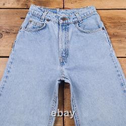 Vintage Levis 31450 Jeans 23 x 27 90s Stonewash Tapered Blue Womens Orange Tab