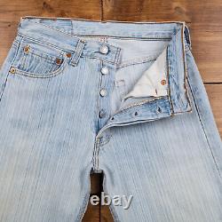 Vintage Levis 501 Jeans 26 x 32 Light Wash Straight Blue Red Tab Denim