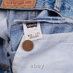 Vintage Levis 501 Jeans 27 x 26 USA Made 90s Stonewash Straight Blue Womens