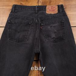 Vintage Levis 501 Jeans 28 x 30 USA Made 90s Dark Wash Straight Grey Red Tab