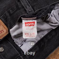 Vintage Levis 501 Jeans 28 x 30 USA Made 90s Dark Wash Straight Grey Red Tab
