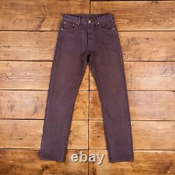 Vintage Levis 501 Jeans 28 x 34 Dark Wash Straight Brown Red Tab Denim