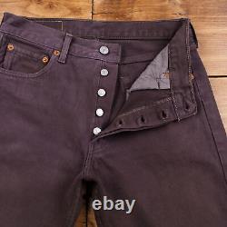 Vintage Levis 501 Jeans 28 x 34 Dark Wash Straight Brown Red Tab Denim