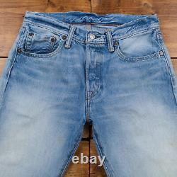Vintage Levis 501 Jeans 29 x 32 Selvedge Light Wash Straight Blue Red Tab