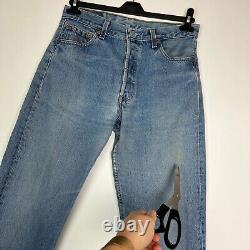 Vintage Levis 501 Jeans 30 x 30 USA Made 90s Stonewash Straight Blue Red Tab