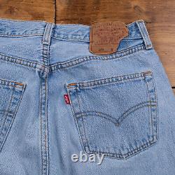 Vintage Levis 501 Jeans 30 x 33 USA Made Stonewash Straight Blue Womens Denim