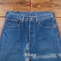 Vintage Levis 501 Jeans 31 x 32 USA Made 90s Stonewash Straight Blue Red Tab