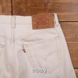 Vintage Levis 501 Jeans 32 x 32 USA Made 90s Light Wash Straight Beige Red Tab