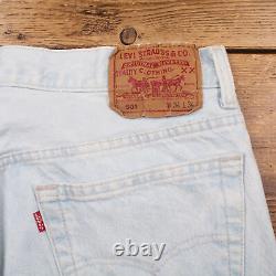 Vintage Levis 501 Jeans 32 x 33 USA Made 90s Light Wash Straight Blue Red Tab