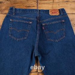 Vintage Levis 501 Jeans 36 x 32 USA Made 90s Dark Wash Straight Blue Red Tab