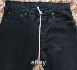 Vintage Levis 501 Jeans Straight Leg Button Fly Black Dense Cotton, W34 L34