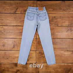 Vintage Levis 512 Jeans 26 x 30 USA Made 90s Stonewash Tapered Blue Womens
