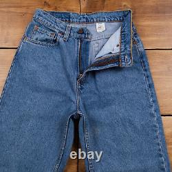 Vintage Levis 521 Jeans 27 x 28 USA Made 90s Stonewash Tapered Blue Red Tab