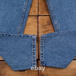 Vintage Levis 521 Jeans 27 x 28 USA Made 90s Stonewash Tapered Blue Red Tab