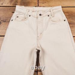 Vintage Levis 550 Jeans 26 x 30 USA Made 90s Light Wash Tapered Beige Womens