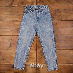 Vintage Levis 550 Jeans 29 x 30 USA Made 90s Acid Wash Tapered Blue Orange Tab