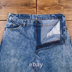 Vintage Levis 550 Jeans 33 x 32 USA Made 90s Acid Wash Tapered Blue Orange Tab