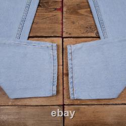 Vintage Levis 550 Jeans 33 x 34 USA Made 90s Light Wash Tapered Blue Denim