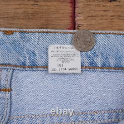 Vintage Levis 550 Jeans 33 x 34 USA Made 90s Light Wash Tapered Blue Denim