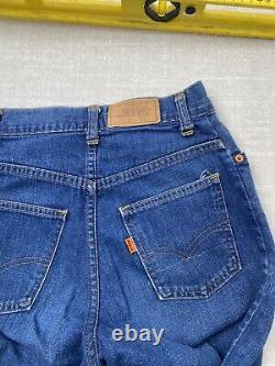 Vintage Levis Orange Tab 70s Women Jeans Size 2 25X29 Bell Bottom Flare Blue