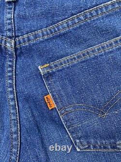 Vintage Levis Orange Tab 70s Women Jeans Size 2 25X29 Bell Bottom Flare Blue