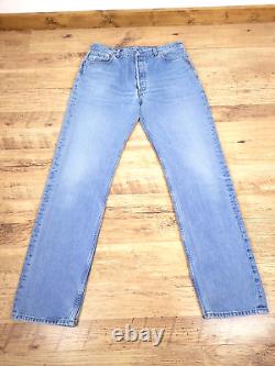Vintage Mens Levis 501 Jeans 34Wx 34L Stonewash Straight Leg Med Blue Denim