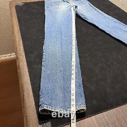 Vintage Orange Tab Levi 25x32 1970s 718 Straight Women's Student Jeans Dark Blue
