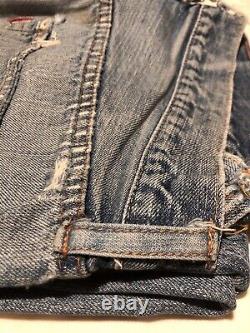 Vtg 70s 80s Levis 501 Red Line Selvedge Button Fly #6 Jeans S/S 35x26 Distressed