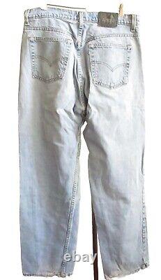 Vtg 90's Levi's Silver Tab Baggy Loose Fit Distressed Denim Jeans 13 jr 34x32 US