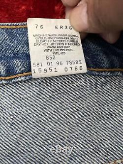 Vtg Levi's 15951 Relaxed Fit Tapered Leg (30 X 31I) USA Made. ORANGE TAB