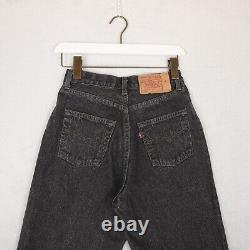 Women Vintage USA LEVIS 901 High Rise JEANS W27 L30 Black Denim 80s Trousers